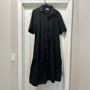 Nordstrom short sleeved tiered button up maxi dress